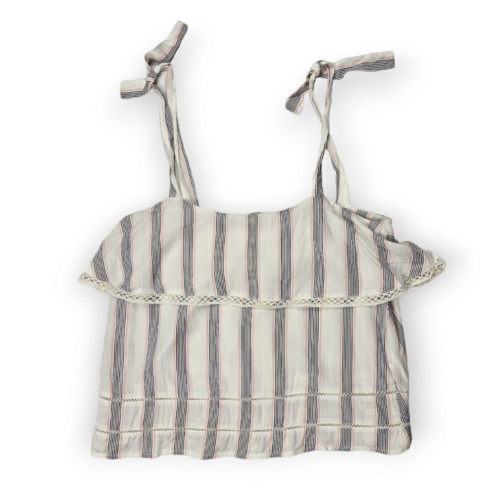 GF Collection Striped Lace Tank‎ with Adjustable Straps Women's Size XS